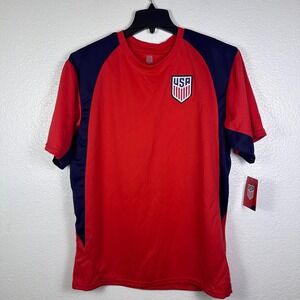 USA Soccer Jersey Womens XL Red Navy Blue Icon Sport USSF186PF Official Fan Gear